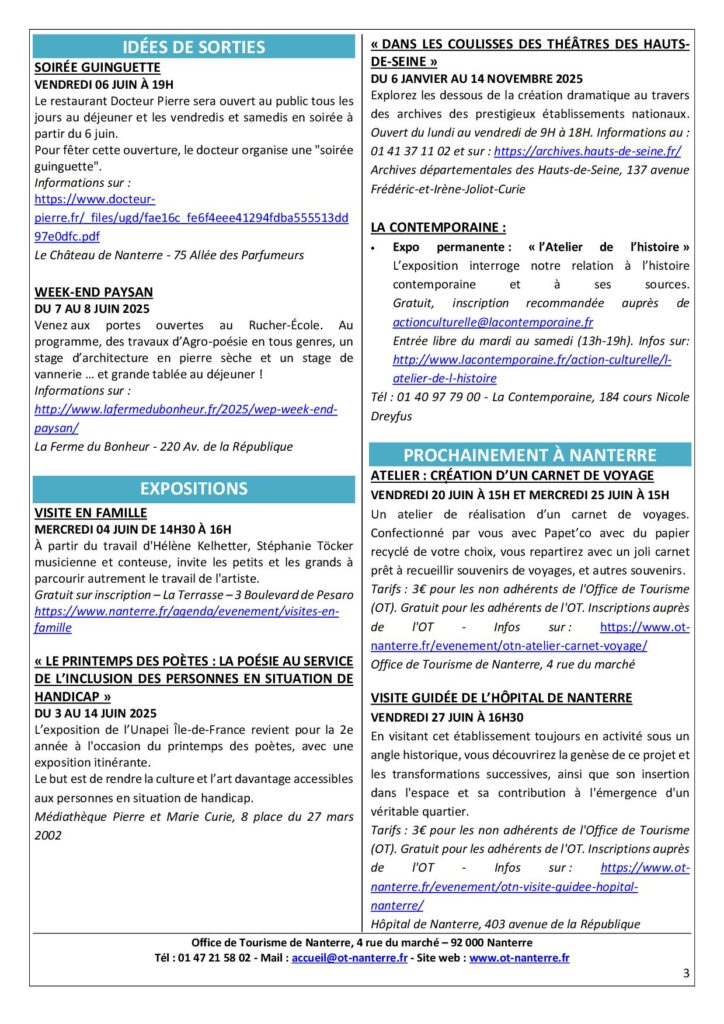 Agenda du 02 au 08.06 2025 P3 - Nanterre tourisme