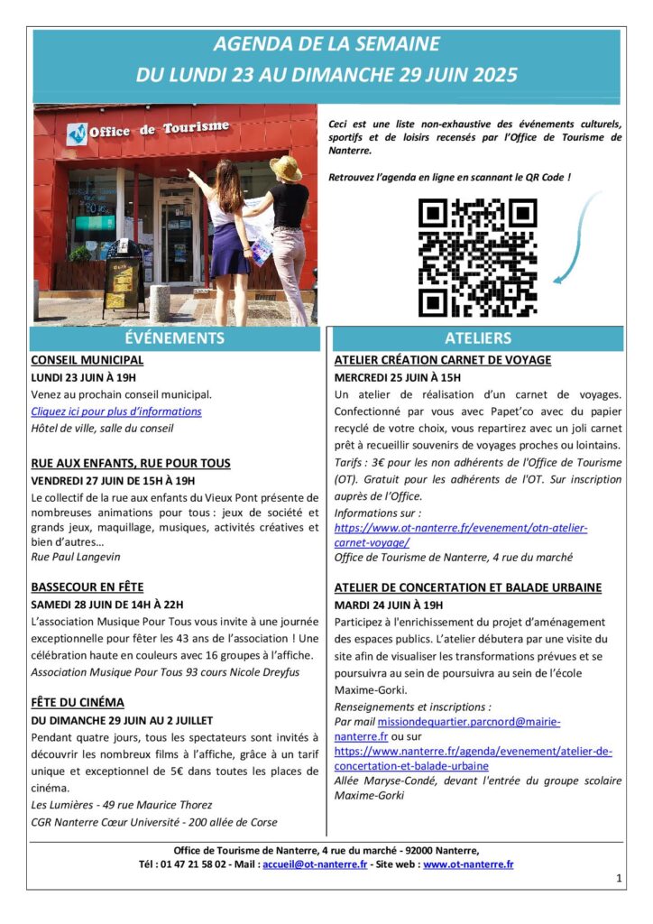 Agenda du 23 au 29.06 2025 P1 - Nanterre tourisme