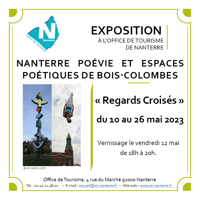 Carton numerique Nanterre Poevie et Espaces Poetiques de Bois Colombes vert - Nanterre tourisme