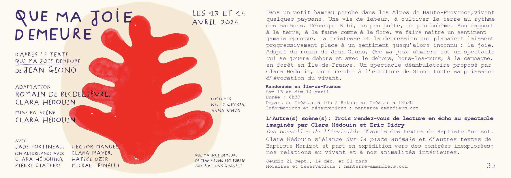 programme amandiers 23 24 Que ma joie demeure - Nanterre tourisme