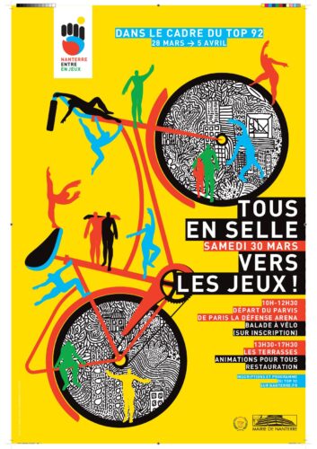 Tous en selle vers les Jeux affiche - Nanterre tourisme