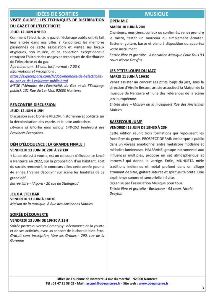 Agenda du 09 au 15.06 2025 p3 - Nanterre tourisme