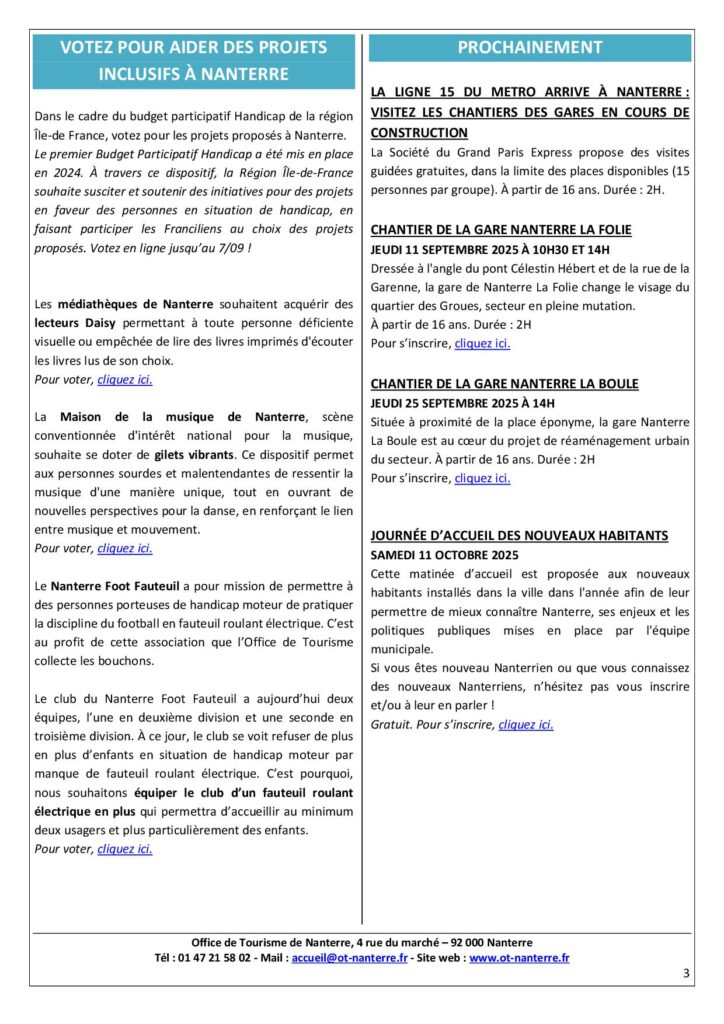Agenda de la semaine du 18 au 24 aout 2025 p3 - Nanterre tourisme