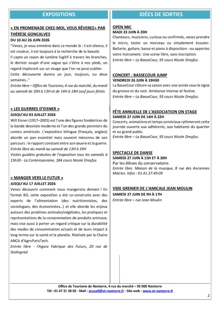 Agenda du 22 au 28 juin 2026 p2 - Nanterre tourisme