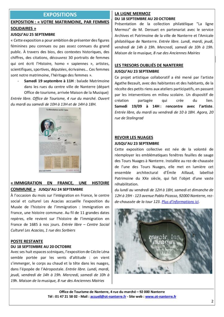 Agenda du 14 au 20.09.2026 p2 Agenda du 14 au 20.09.2026 p2 - Nanterre tourisme